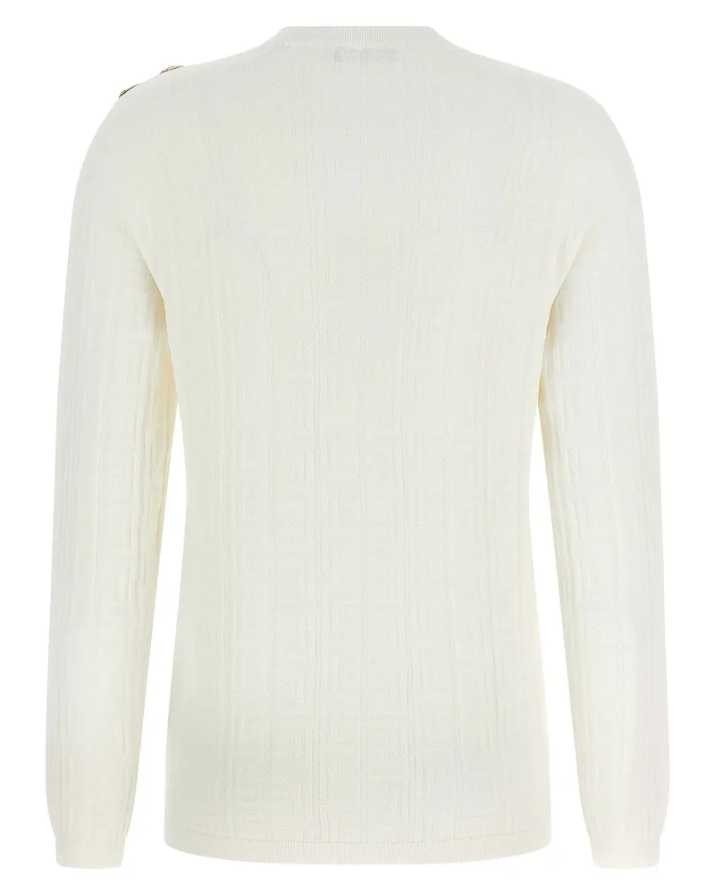 Balmain Stretch Knit Logo Sweater — cream Cream