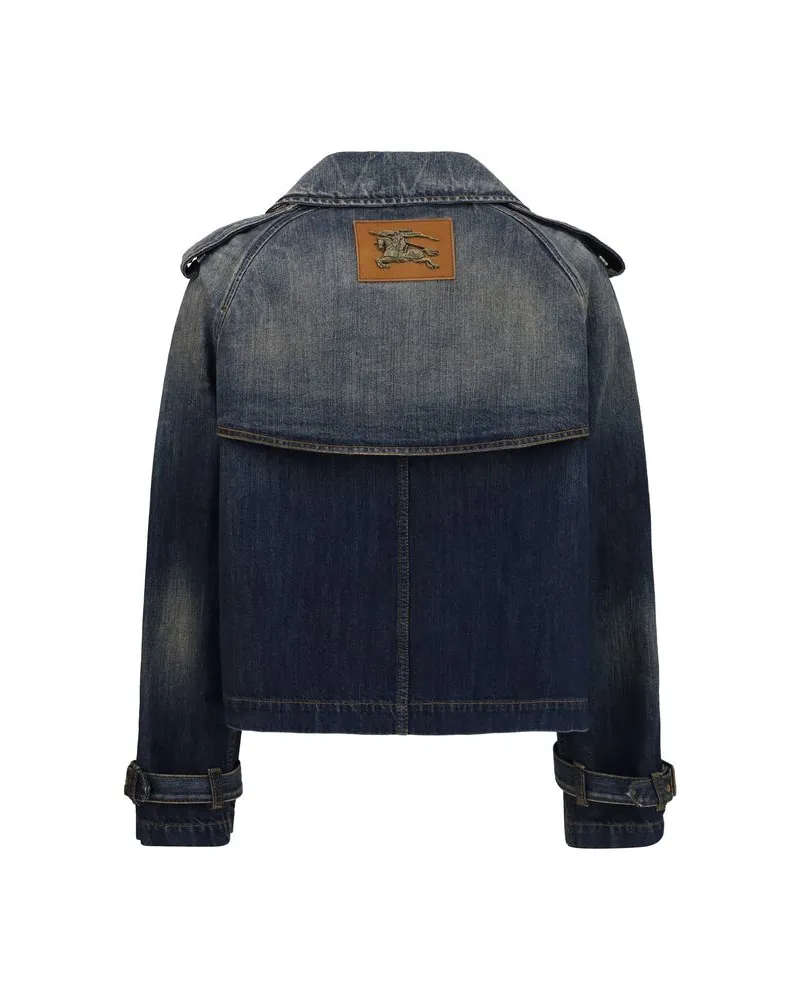 Burberry Women's Blue Cotton Denim Jacket Clothing Blue