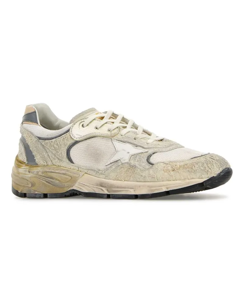 Golden Goose Men's White Suede And Fabric Running Dad Sneakers Whitesilver White