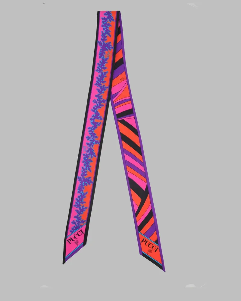 Emilio Pucci Printed Silk Bandeau Scarf — Purple Purple