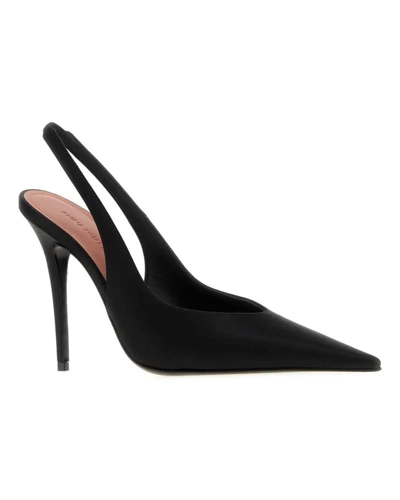 Amina Muaddi Pointed-Toe Slingback Slingback Heel — Black Black