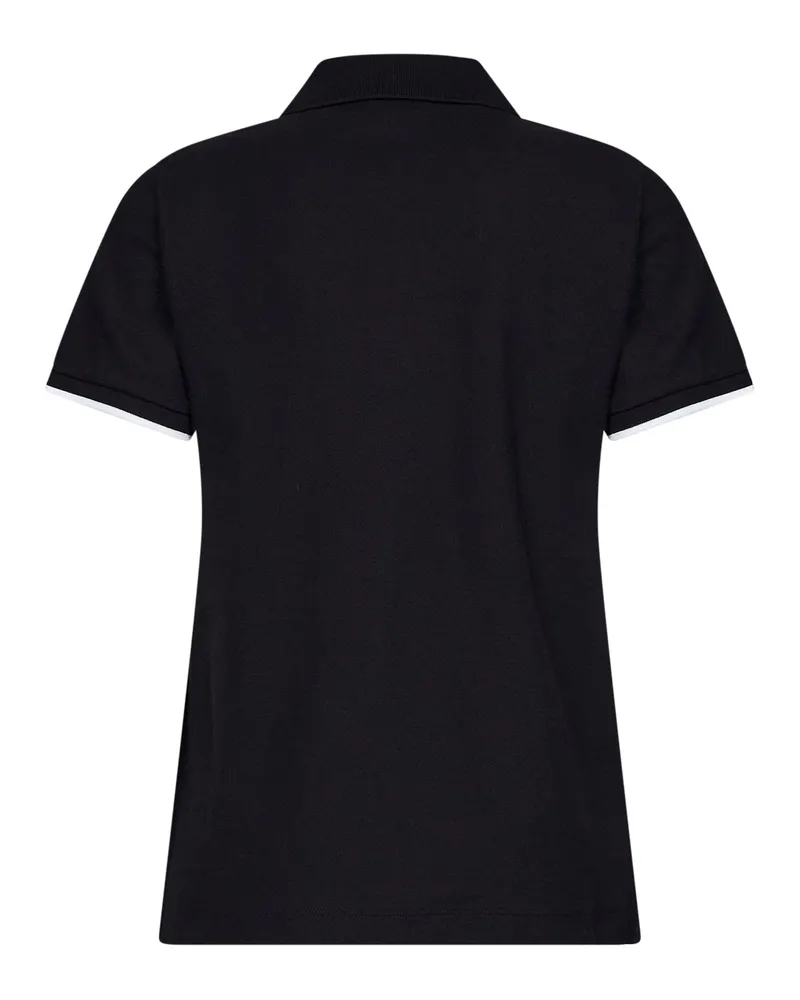 Moncler Women's Cotton Piqué Polo Shirt Black Tops Black