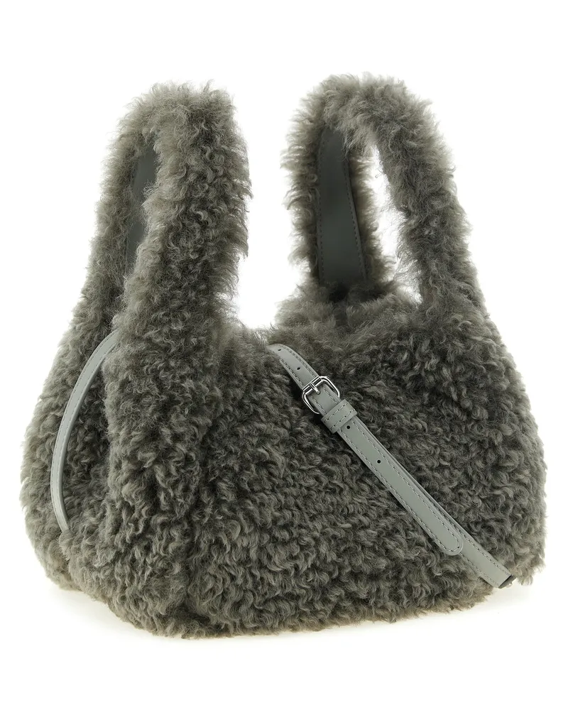 Stella McCartney Textured Sheepskin Effect Shoulder Bag — Gray Gray