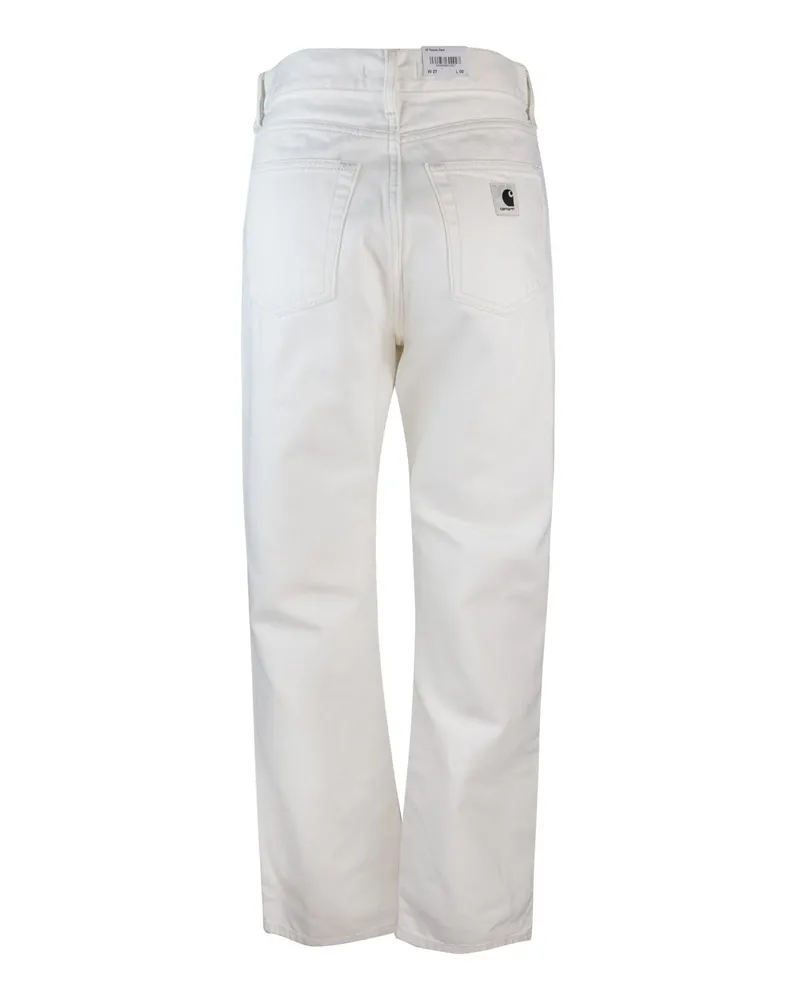 Carhartt WIP Women's Trousers Noxon White Cotton Smith Denim 'smith White