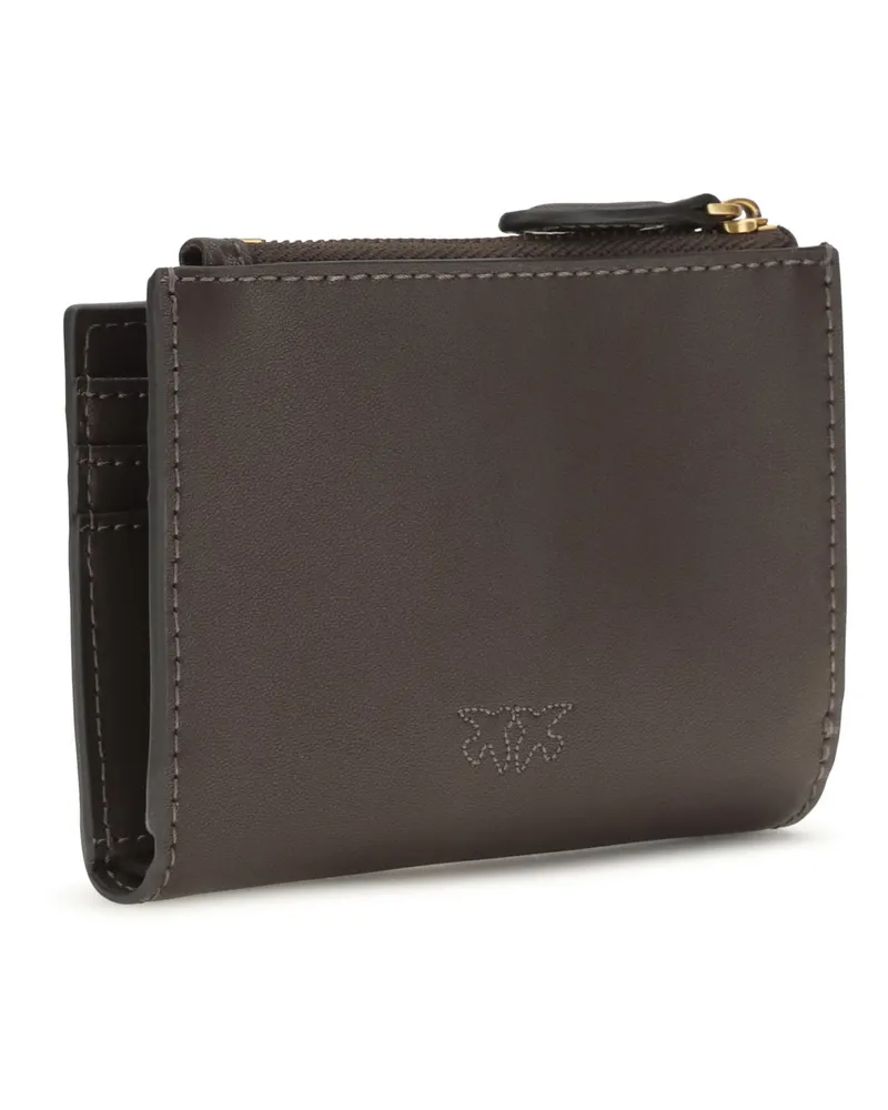 Pinko Women's Wallet With Logo Marrone Marasca-Antique Gold Calf Leather Bos Taurus Brown