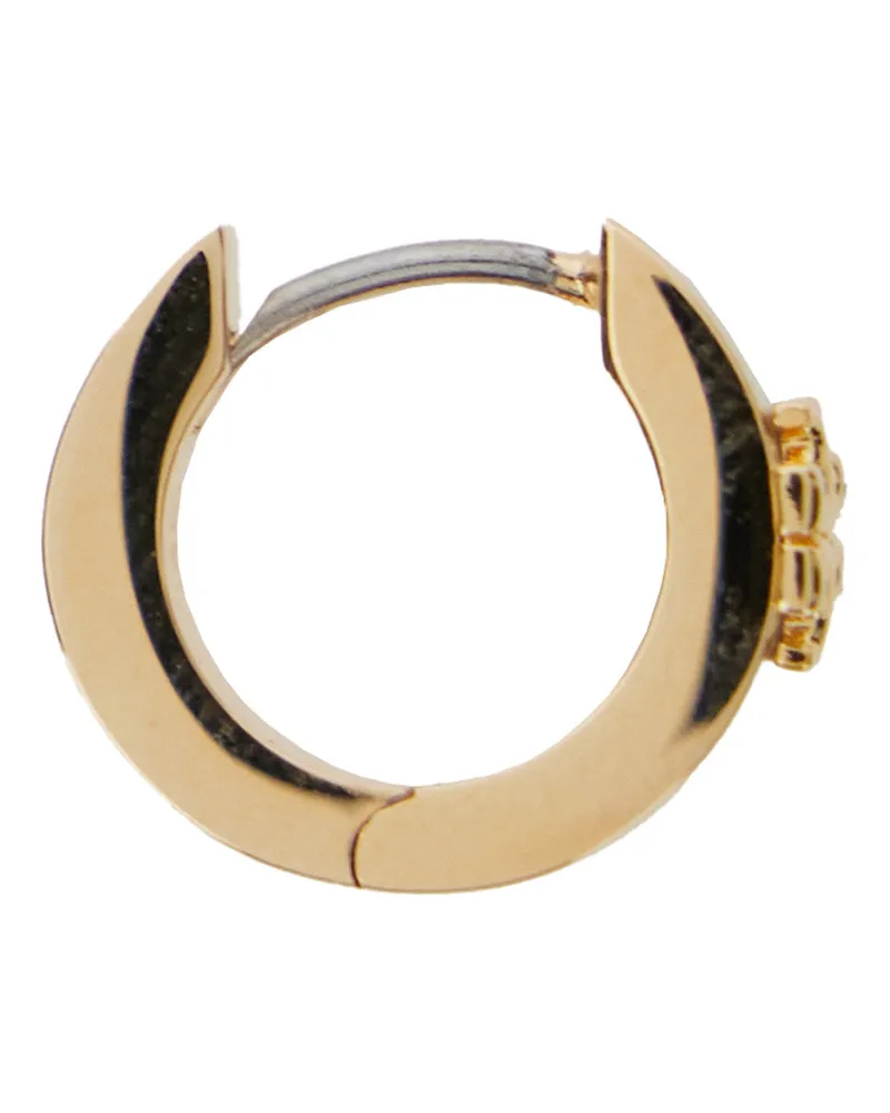 Tory Burch Women's Hoop Earrings Kira Brass-White Metal Metallic Gold