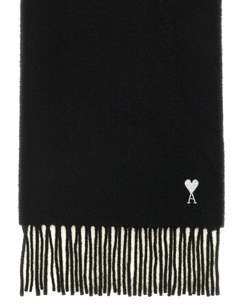 AMI Paris Wool Scarf — Black Black