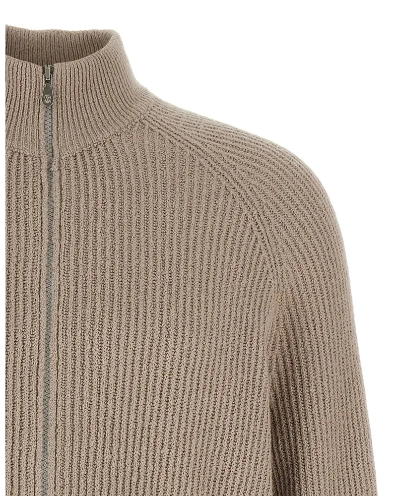 Brunello Cucinelli Men's Knitted Cardigan Aw25 M Beige