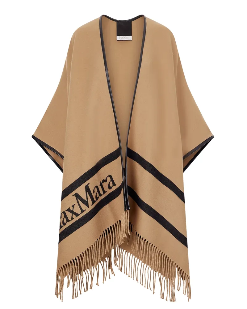 Max Mara Wool Jacquard Shawl — Beige Beige