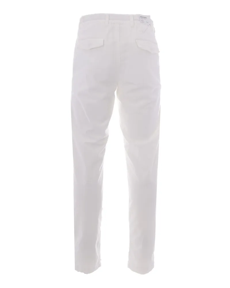 Eleventy Men's Joggers Velvet White Cotton Modal Elastane Trousers White