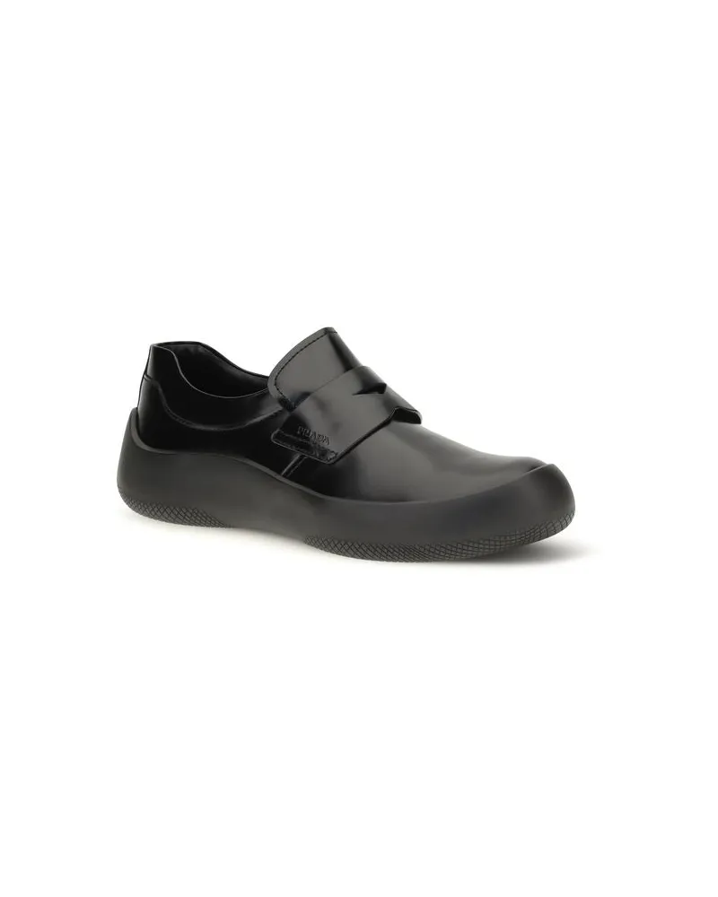 Prada Calf Leather Slip-On Loafer — Black Black
