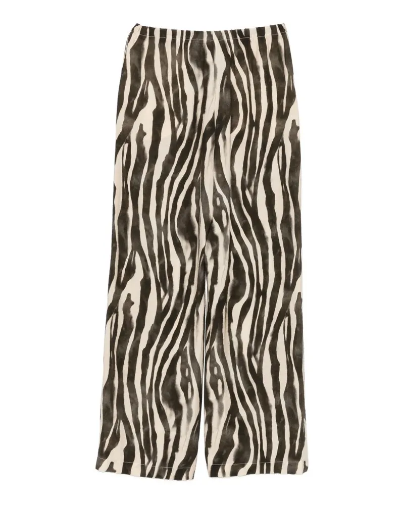 ALYSI Zebra-Print Trousers — Black Black