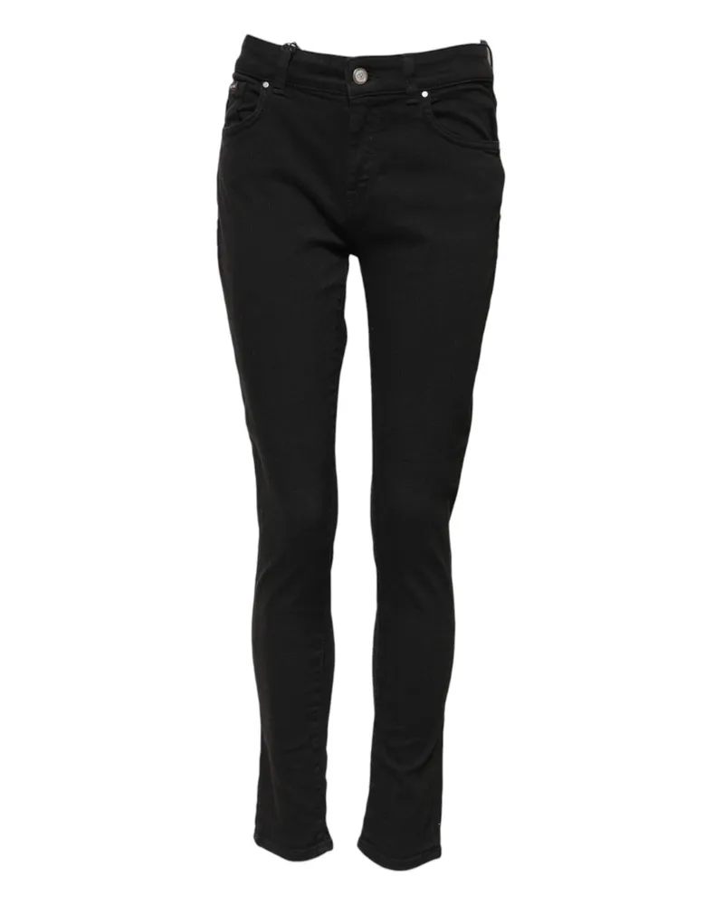 Dolce & Gabbana Women's Black Cotton Skinny Mid Waist Denim Jeans Elastane Clothing Black
