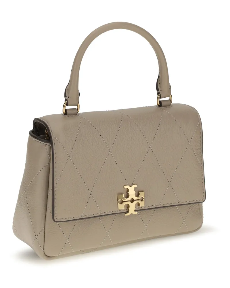 Tory Burch Women's Charlie Mini Handbag Soft Cement Calf Leather Bos Taurus Wallet Beige
