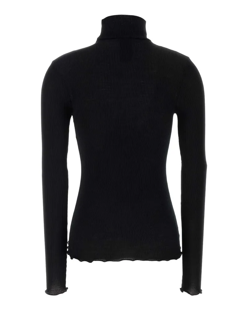 Prada Women's Black Wool Blend Sweater Nero Exterior: Silk Maglieria Black