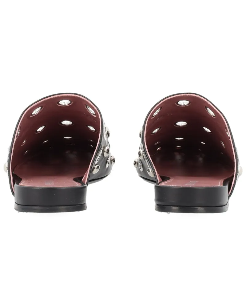 Premiata Studded Calf Leather Slipper — Black Black