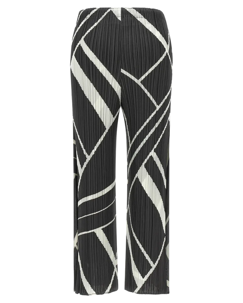 Issey Miyake Geometric Pleated Trousers — Gray Gray