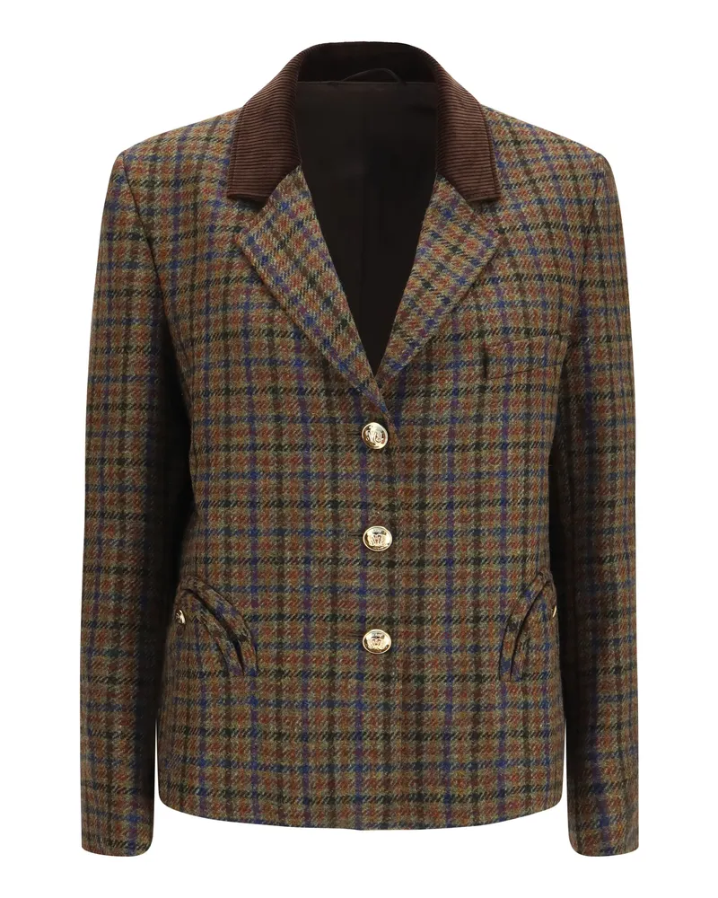 Blazé Milano Women's Blazer Shelley Green-Red Tweed Mix Merino Wool (ovis Aries) Blazers Green/red Jacket Green