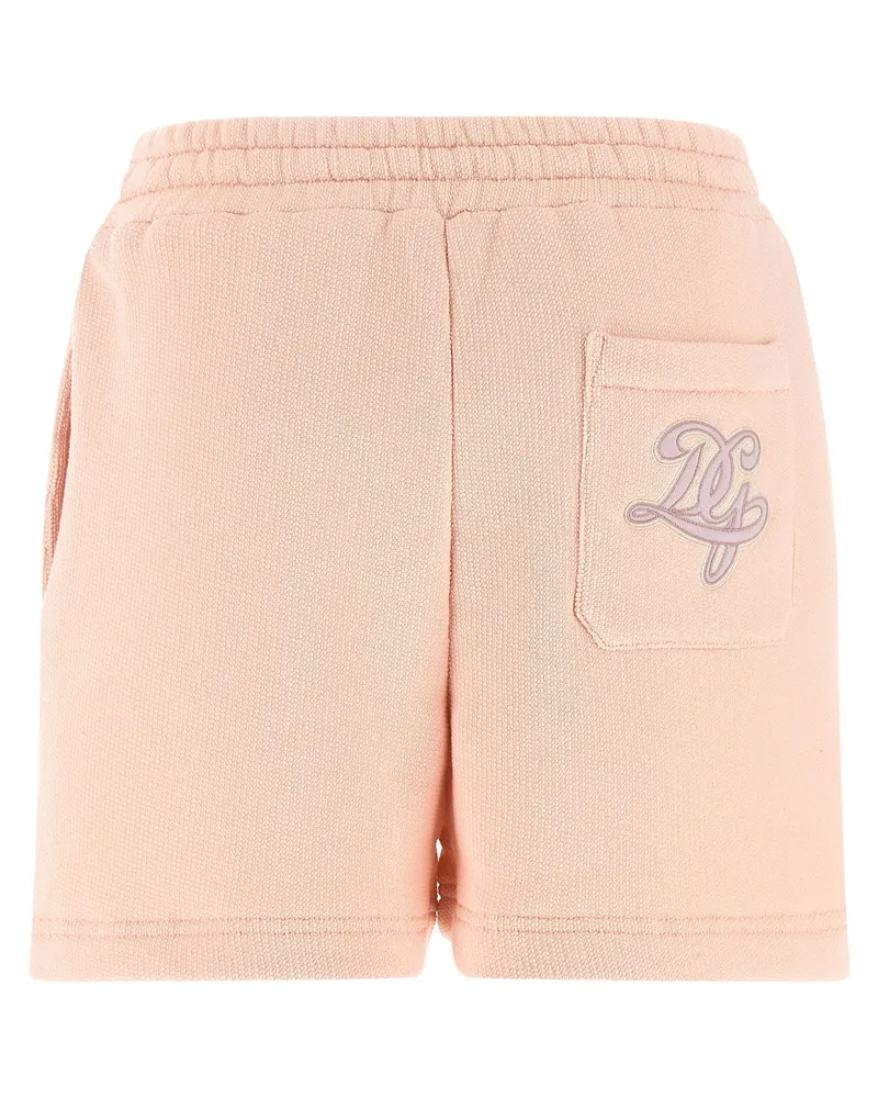 Dolce & Gabbana Brushed Cotton Terry Jogger Shorts — Pink Pink