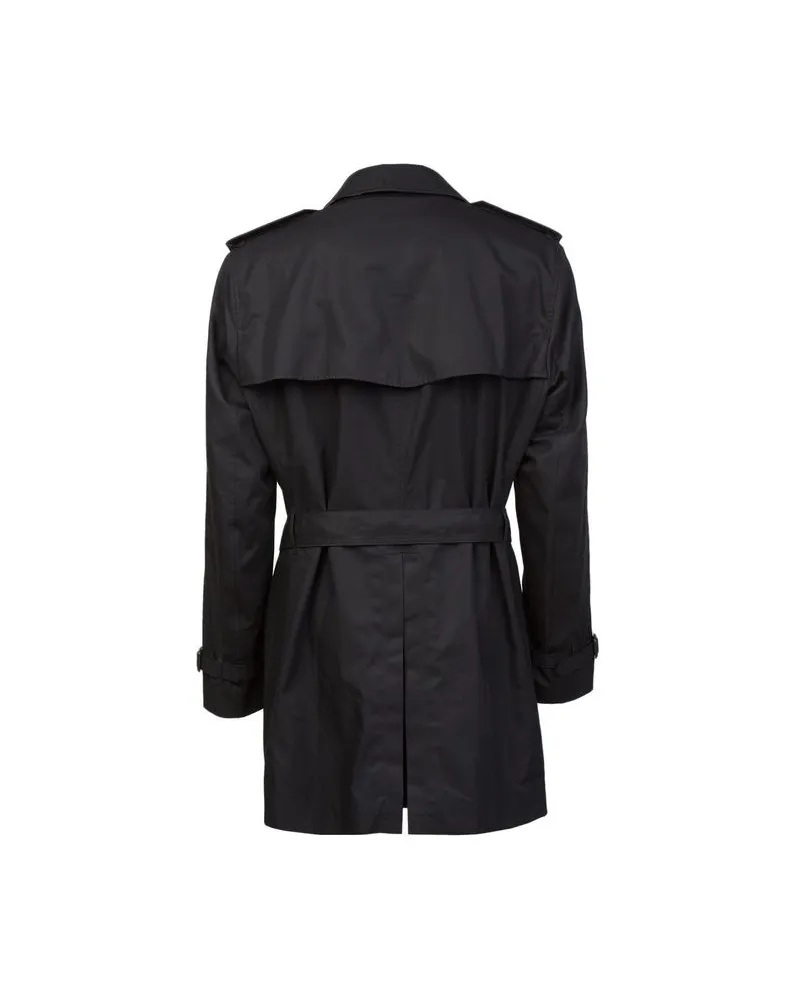 Burberry Brockham Trench Coat — Black Black