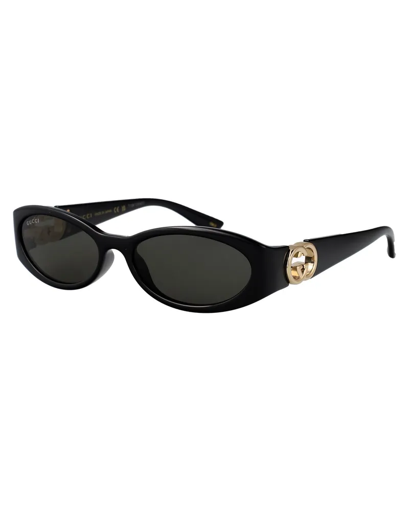 Gucci GG1660S Oval Injected Sunglasses — Black Black