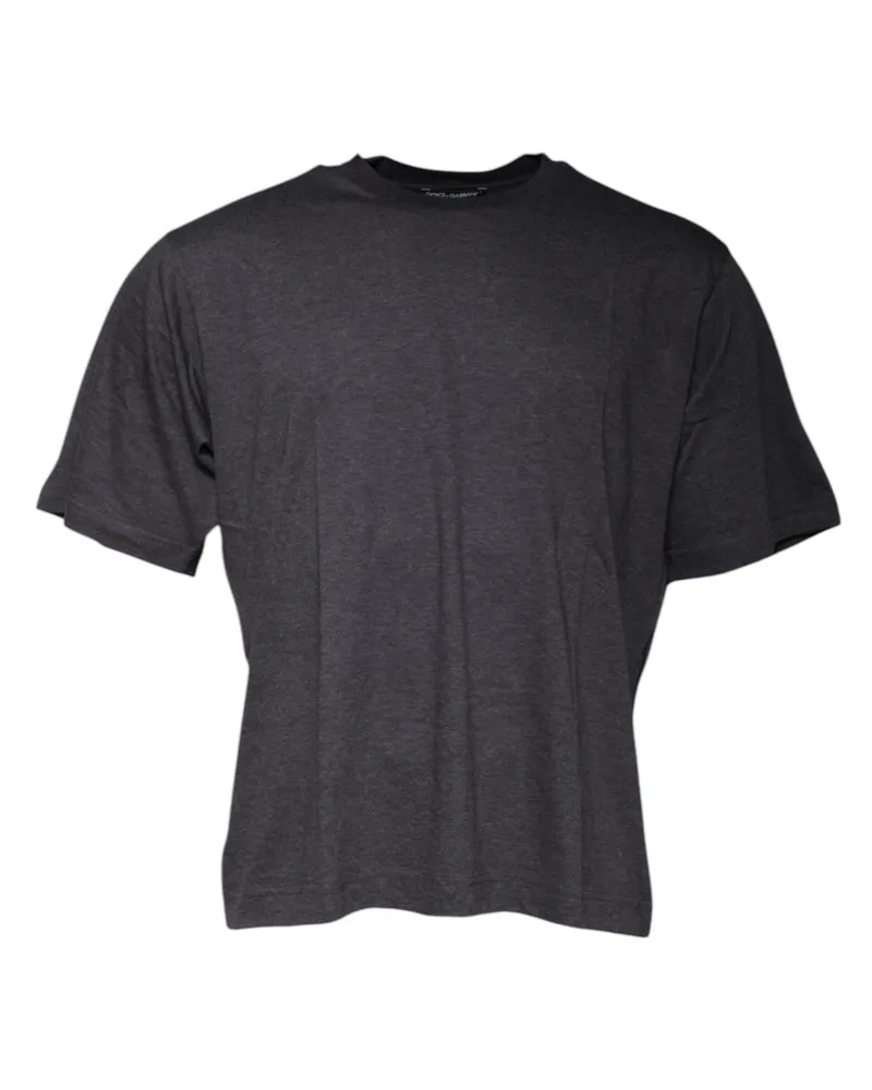 Dolce & Gabbana Men's Dark Gray Crew Neck Short Sleeves T-Shirt Cotton Gray