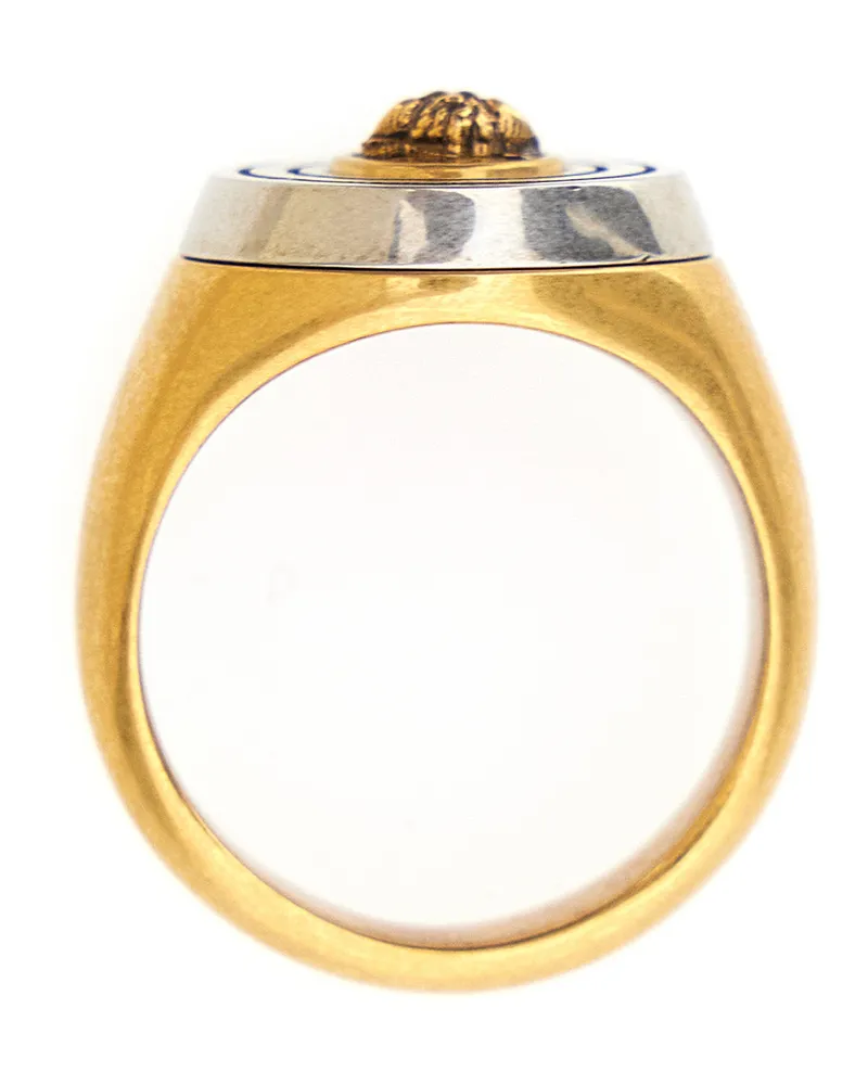 Versace Men's Medusa Head Metallic Ring Metal Rings Gold