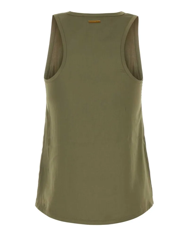 Michael Kors Women's Green Satin Tank Top Safarigreen Exterior: Polyester Maglie Sweater Green