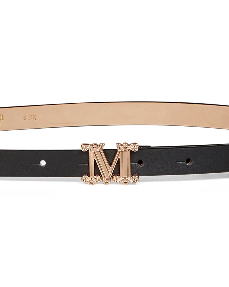 Max Mara Women Belt Mgraziata Grey Calf Leather Polyamide Gray