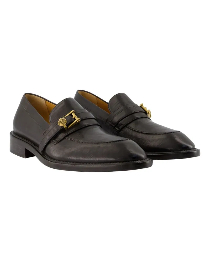 Versace Men's Loafers T.27 -  Leather Black Goatskin Shoes Flat-Shoes Black