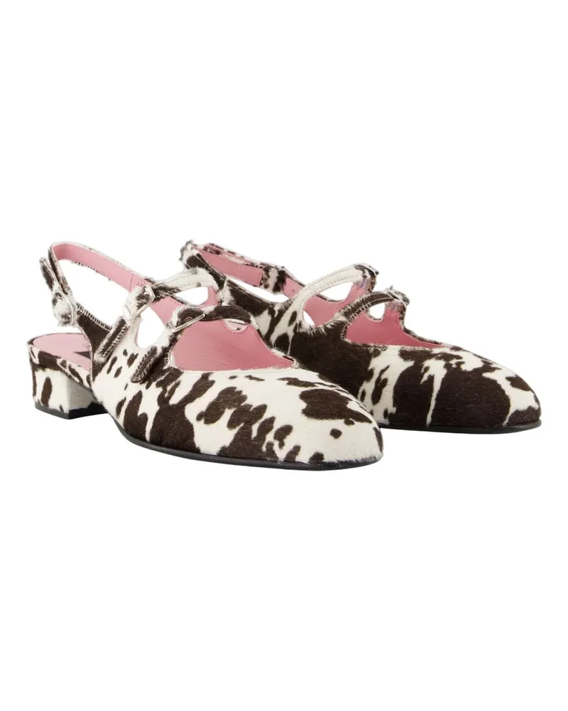 Carel Women's Peche 25 Pumps -  Leather White Calfskin Shoes Multicolor