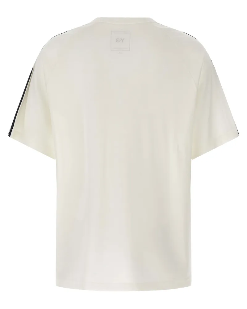 Y-3 3-Stripe Tape Detail T-Shirt — White Cream