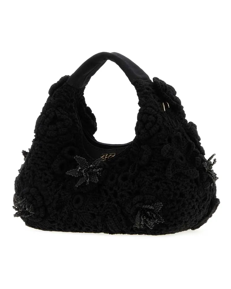 Ganni Women's Black Crochet Handbag Borse A Mano Bag Black