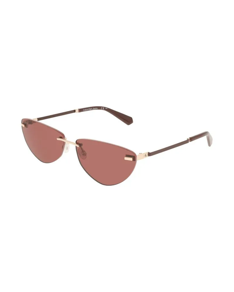 Calvin Klein CA-38318 Metal Frame Pink Lens Sunglasses — Pink Pink