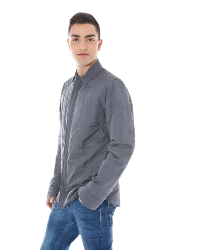 Calvin Klein Quilted Polyester Jacket — Gray Gray