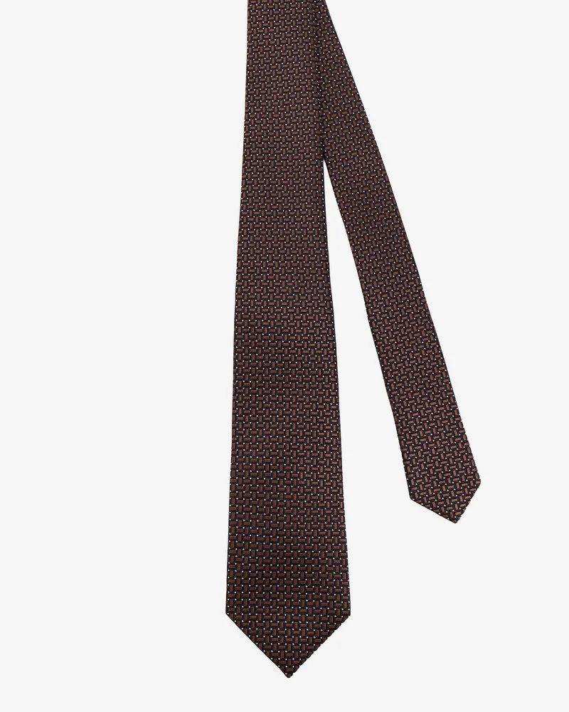 Kiton Men's Silk Tie Brown Ties & Bow Brown
