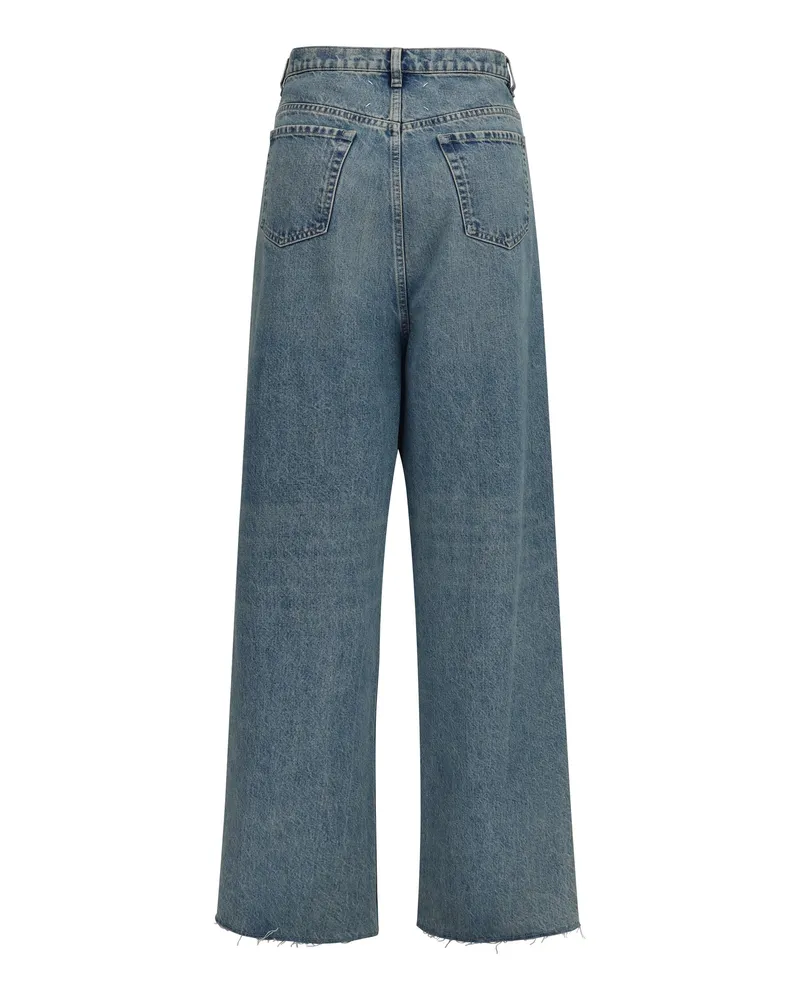 Maison Margiela Wide-Leg Cotton Jeans — Blue Blue