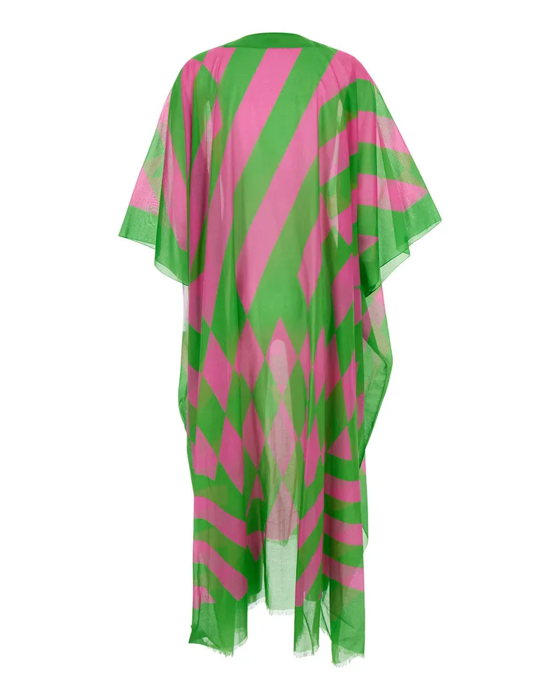Dries van Noten Women's Caftan V-Neck Multicolour Swimwear Sea Clothing Green