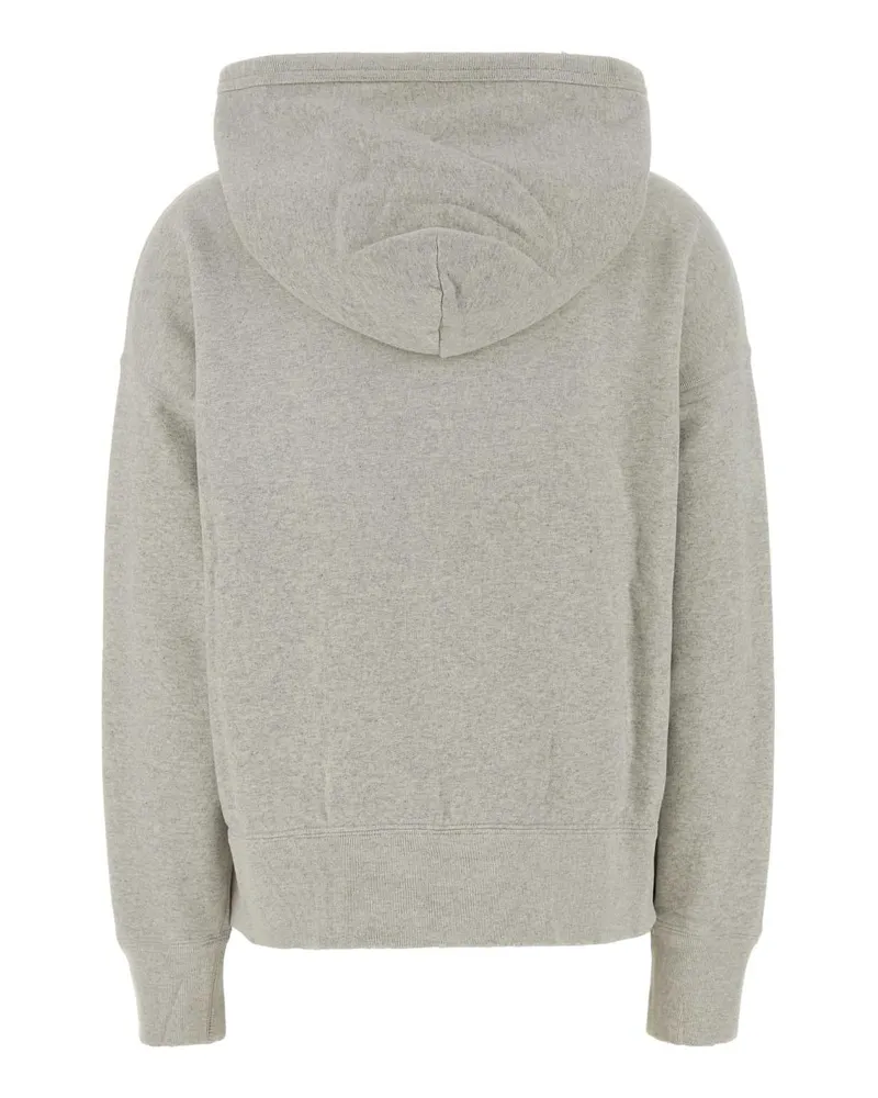Prada Women Melange Grey Cotton Oversize Sweatshirt Marmo Exterior: Felpe Sweater Gray