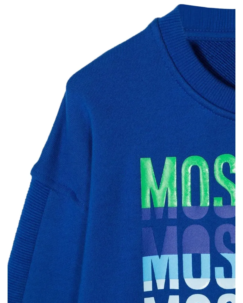 Moschino Logo Cotton Sweatshirt — Blue Blue