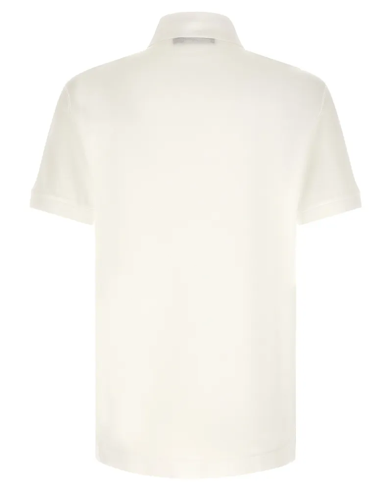 Dolce & Gabbana Logo-Patch Piqué Cotton Polo Shirt — White White