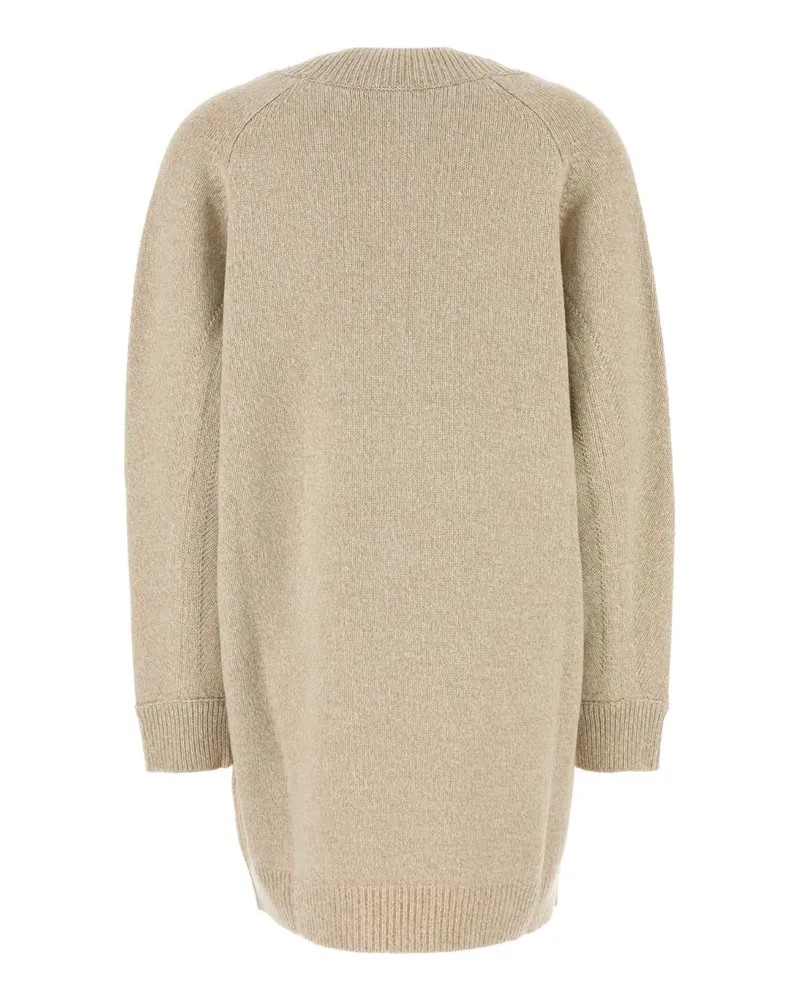 Versace Women's Melange Beige Wool Blend Sweater Dress Beigebone Exterior: Cashmere Abiti Beige