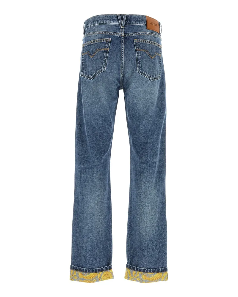 Versace 10180131a12886 1d800 Mediumblue Pantaloni Trousers Blue