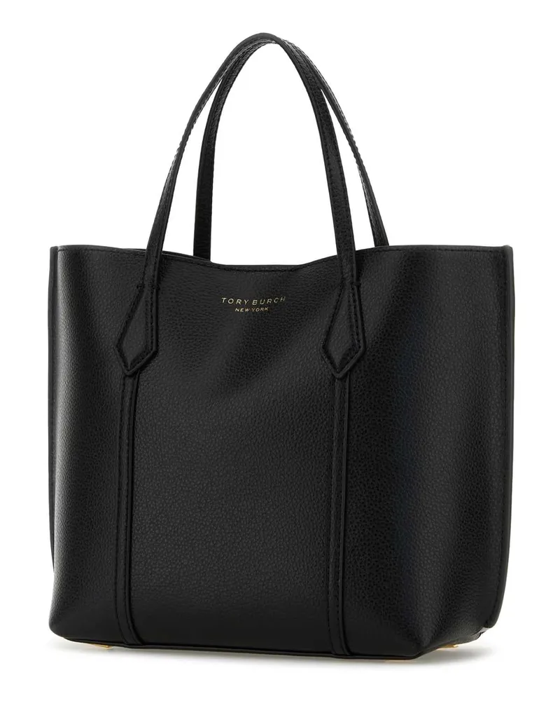Tory Burch Women's Pebbled Leather Tote Black Cow Coating Black
