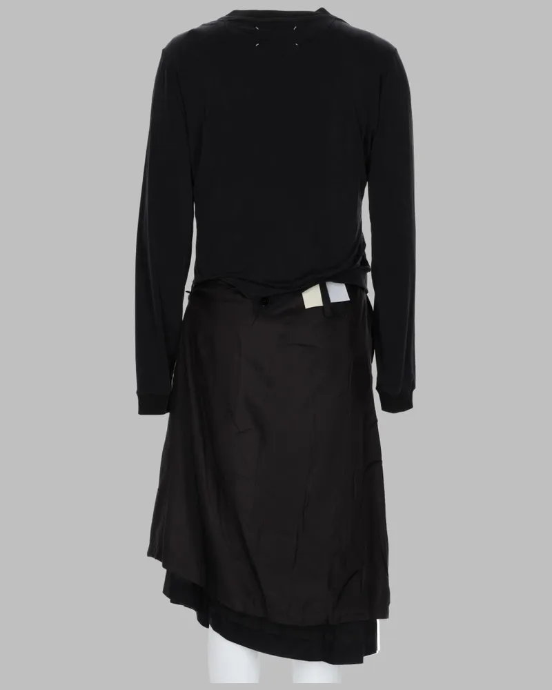 Maison Margiela Draped Midi Dress — Black Black