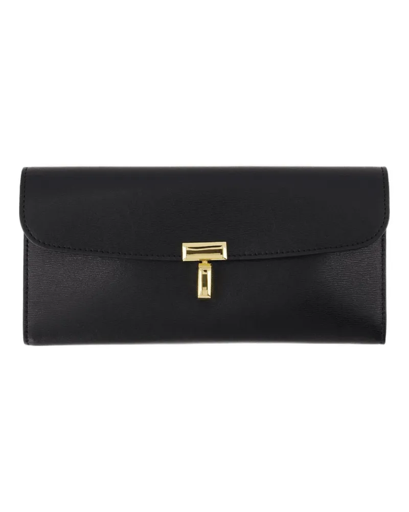 Totême Women's T-Lock Wallet Black Cowhide Black