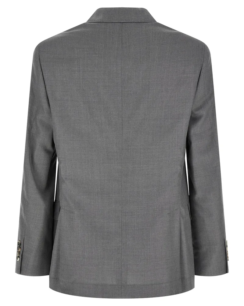 Brunello Cucinelli Men's Gray Virgin Wool Blazer Clothing Gray