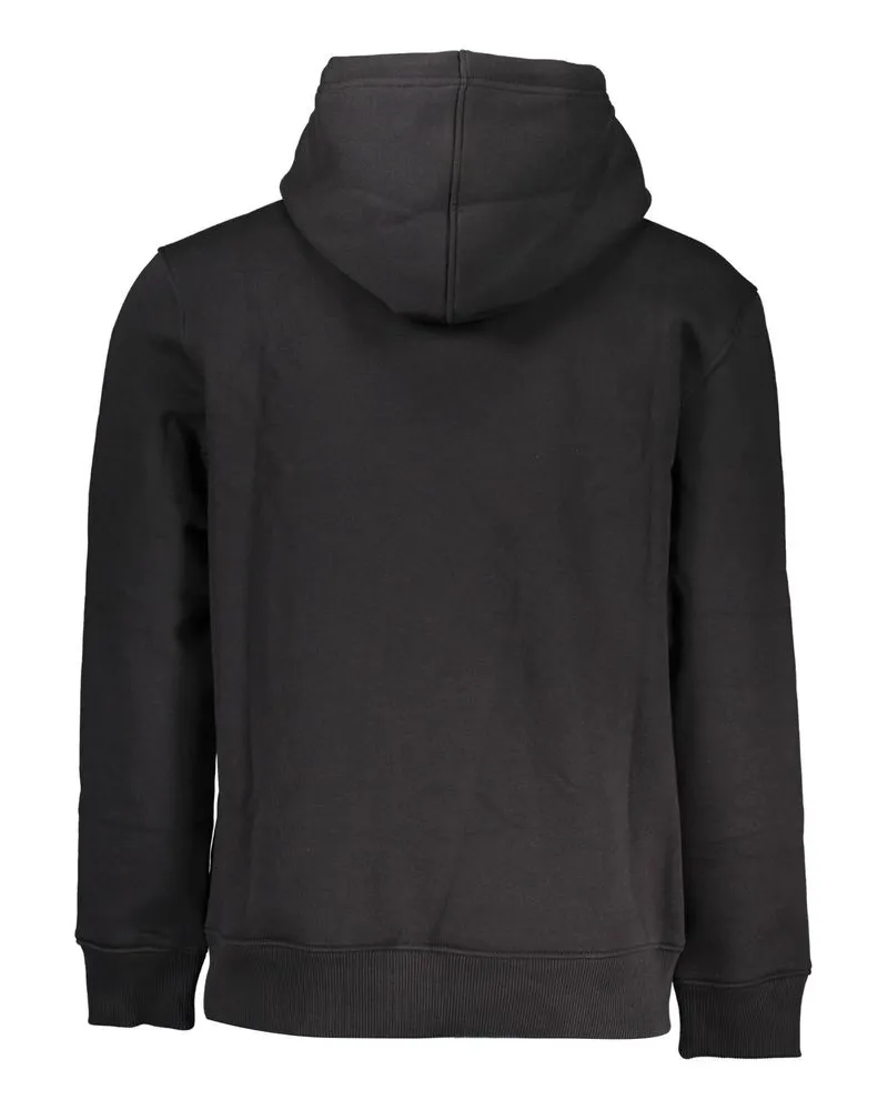Calvin Klein Logo-Embroidered Cotton Hoodie — Black Black