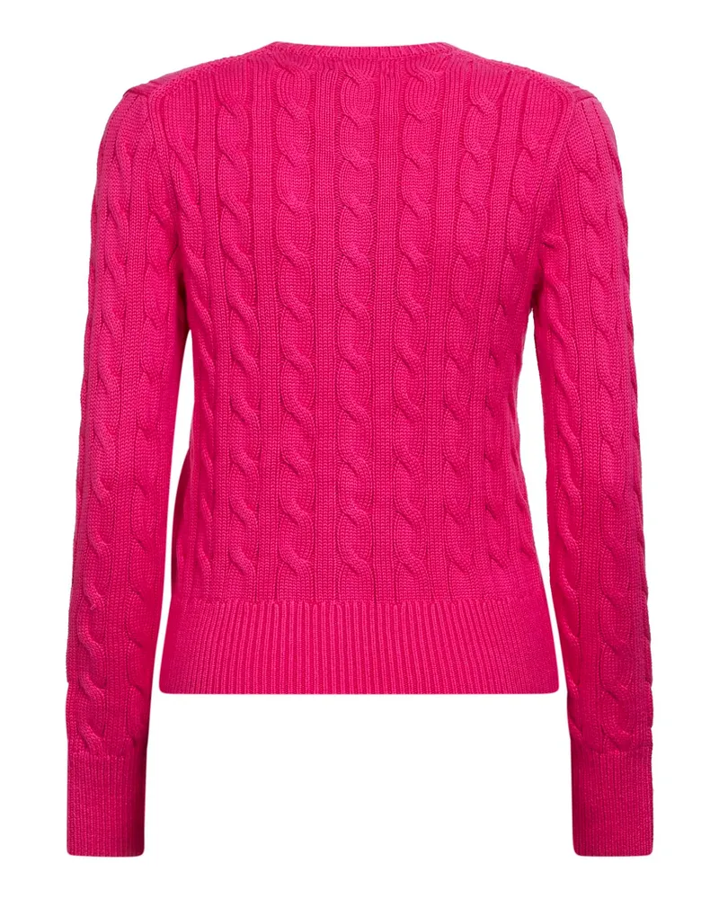 Ralph Lauren Cable-Knit Cotton Cardigan — Pink Pink