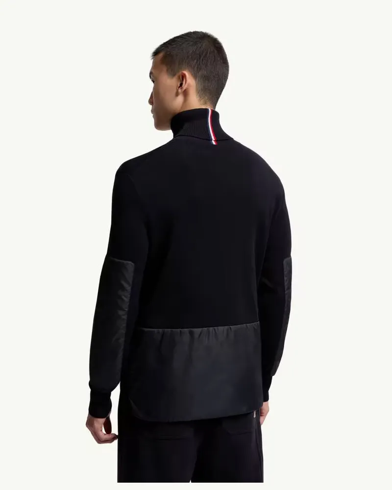 Moncler Padded-Sleeve Sweater — Black Black